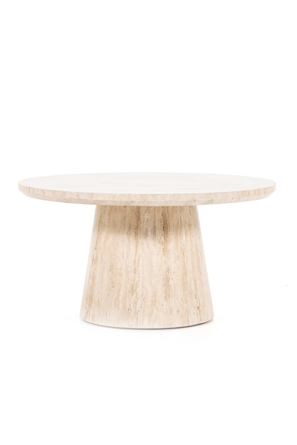 Table basse piédestal en travertin