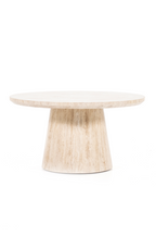 Table basse piédestal en travertin