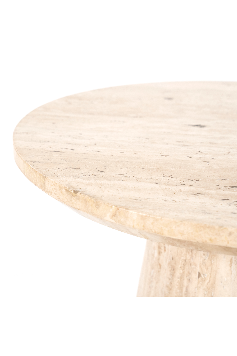 Table basse piédestal en travertin