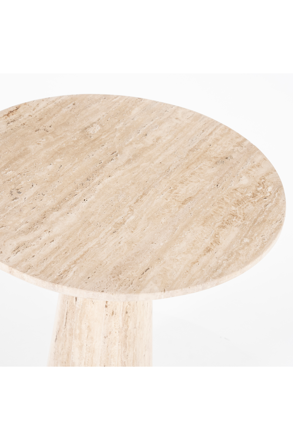 Table à manger piédestal en travertin