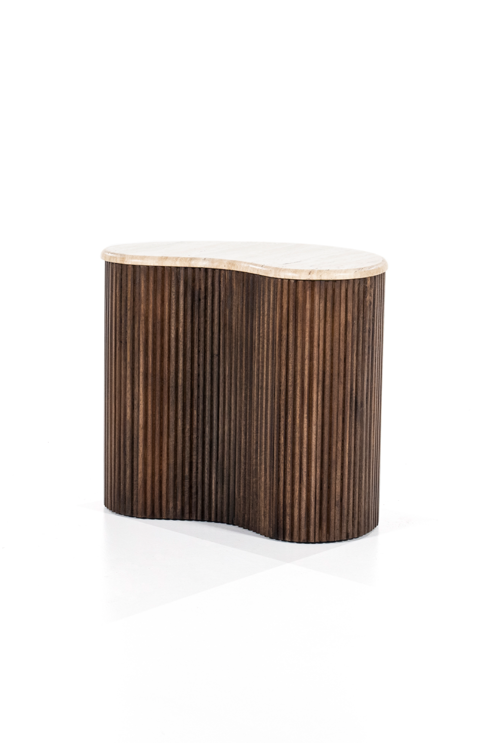 Table basse organique en travertin
