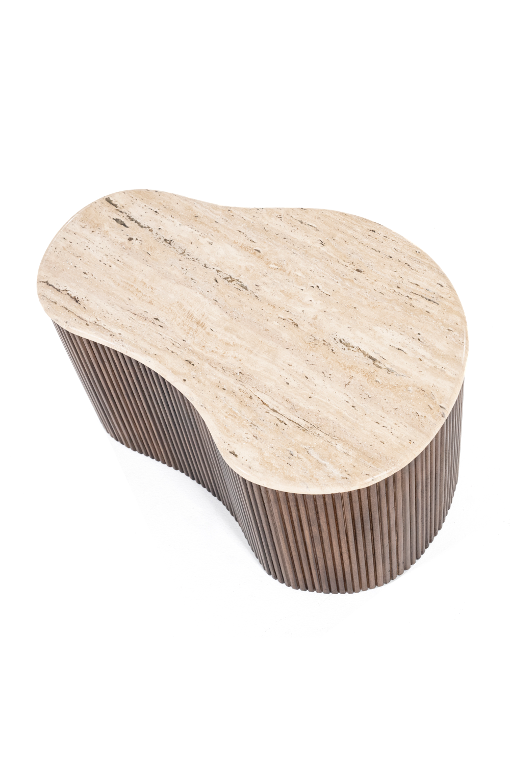 Table basse organique en travertin