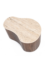 Table basse organique en travertin