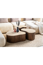 Table basse organique en travertin