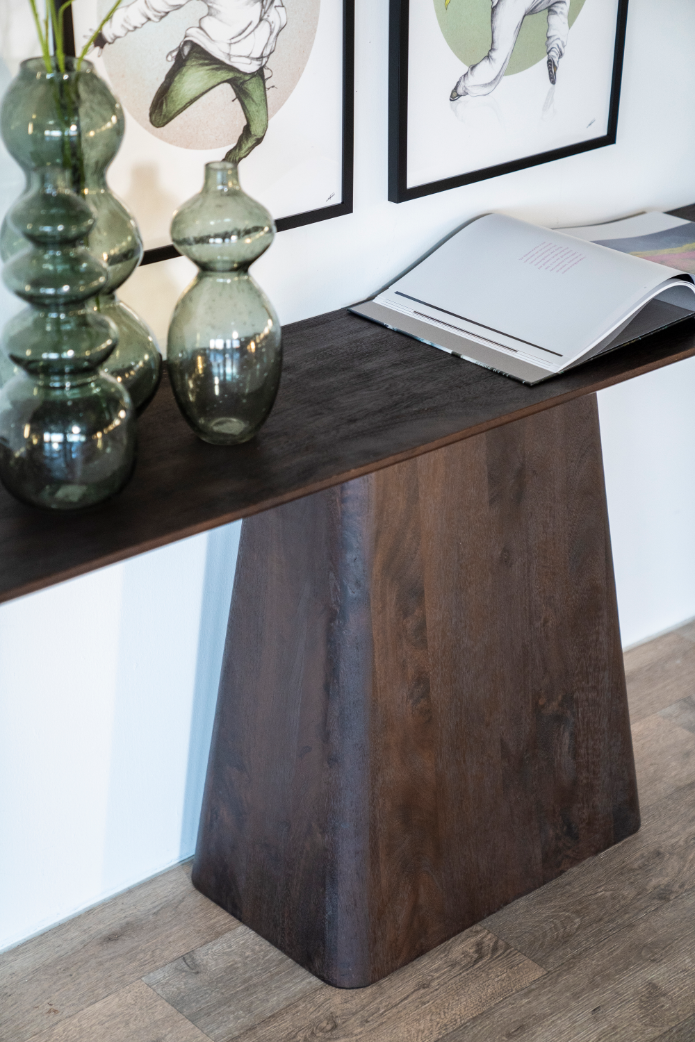 Console piédestal en bois de manguier