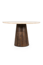 Table à manger piédestal en travertin