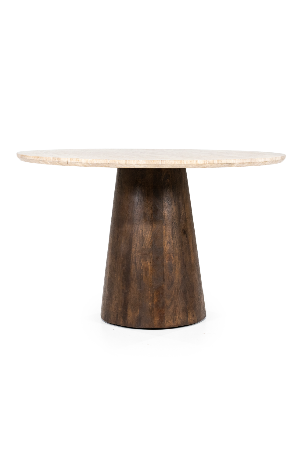 Table à manger piédestal en travertin