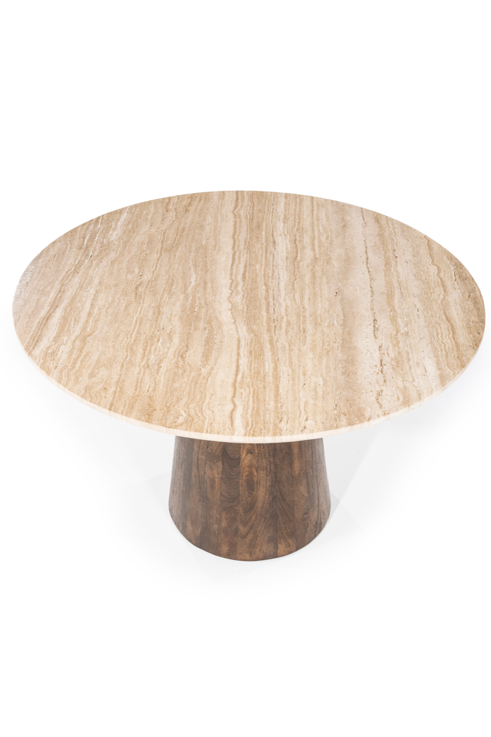 Table à manger piédestal en travertin