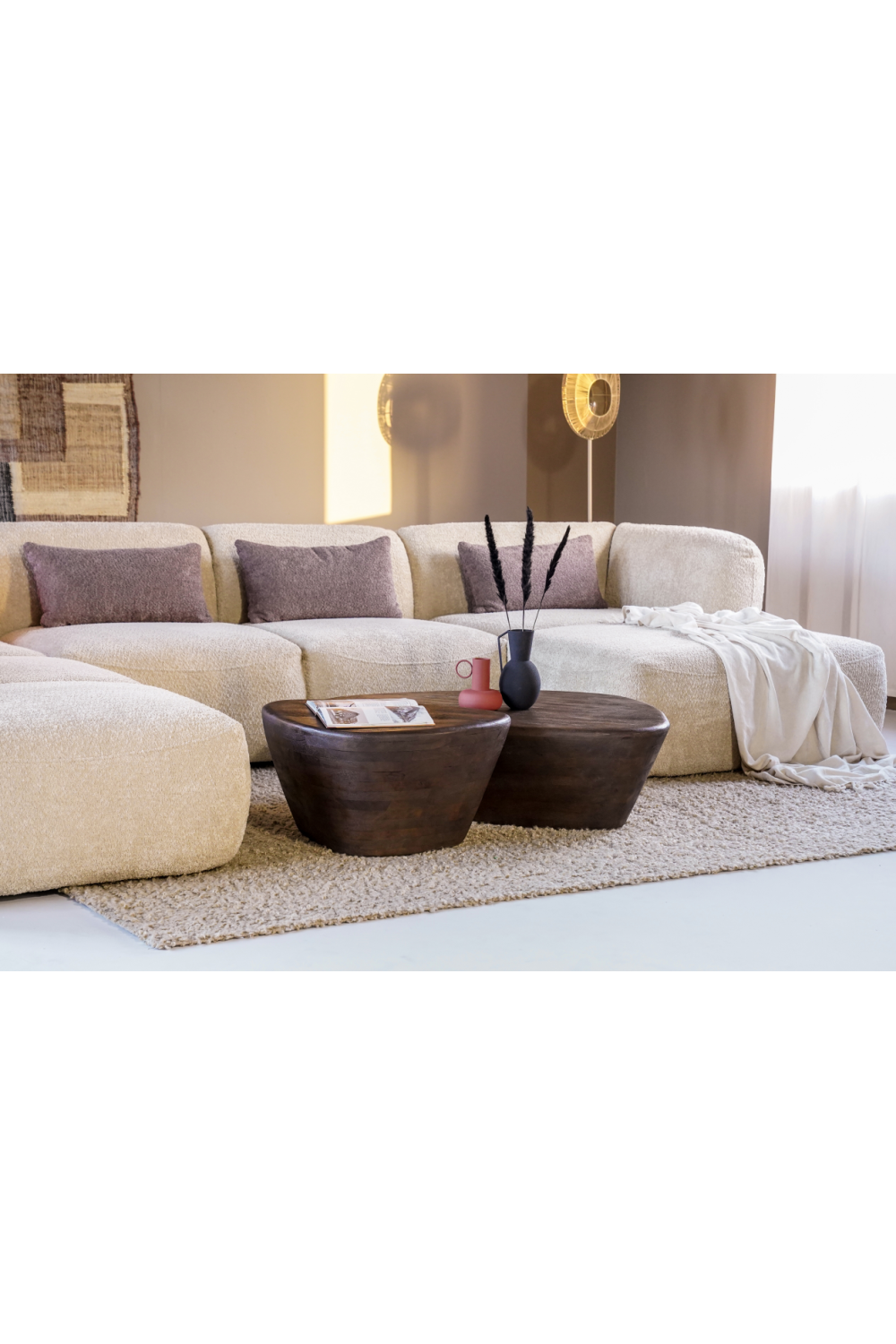 Table basse en bois de forme libre L