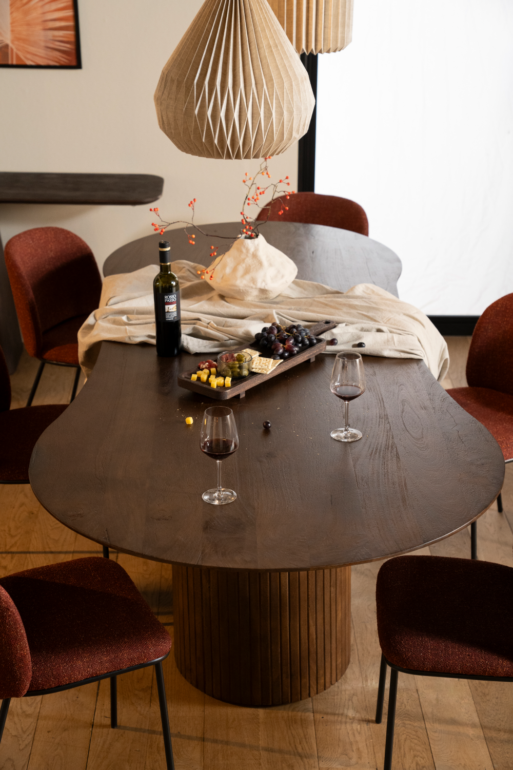 Table de salle à manger moderne en bois de manguier