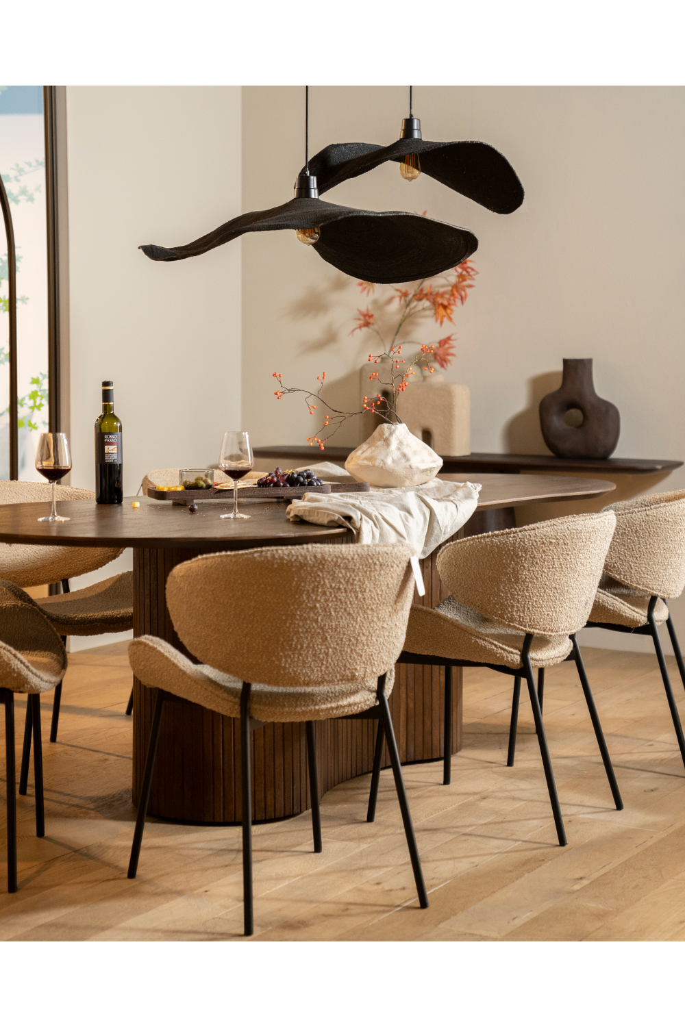 Table de salle à manger moderne en bois de manguier