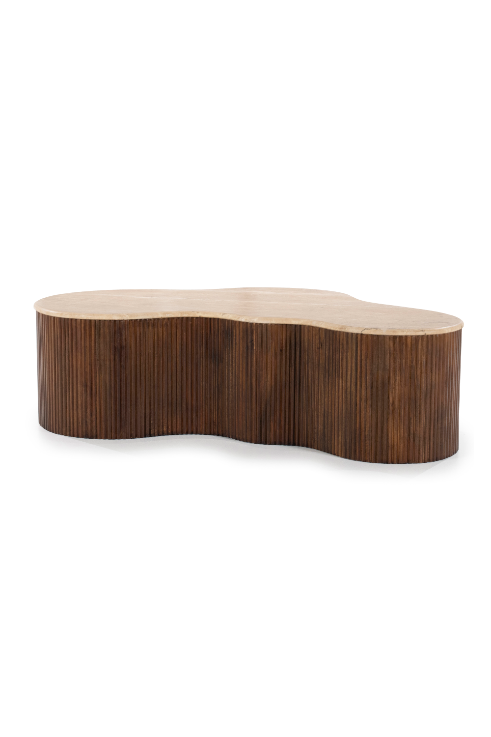 Table basse en travertin de forme organique