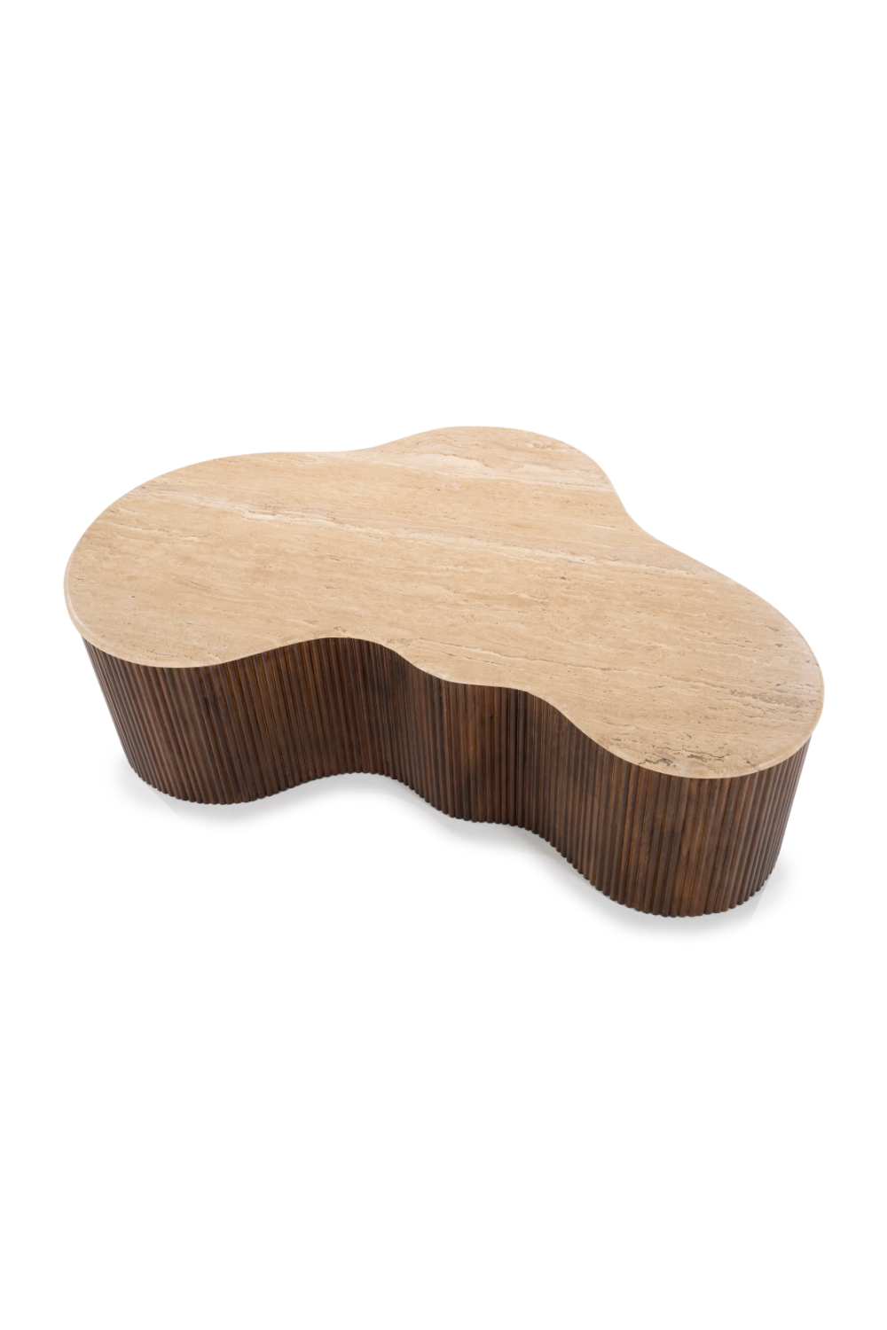 Table basse en travertin de forme organique