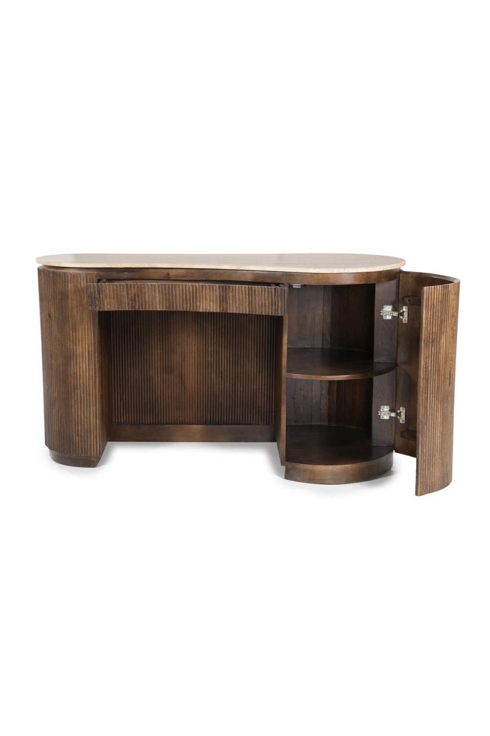 Bureau en travertin aux formes organiques