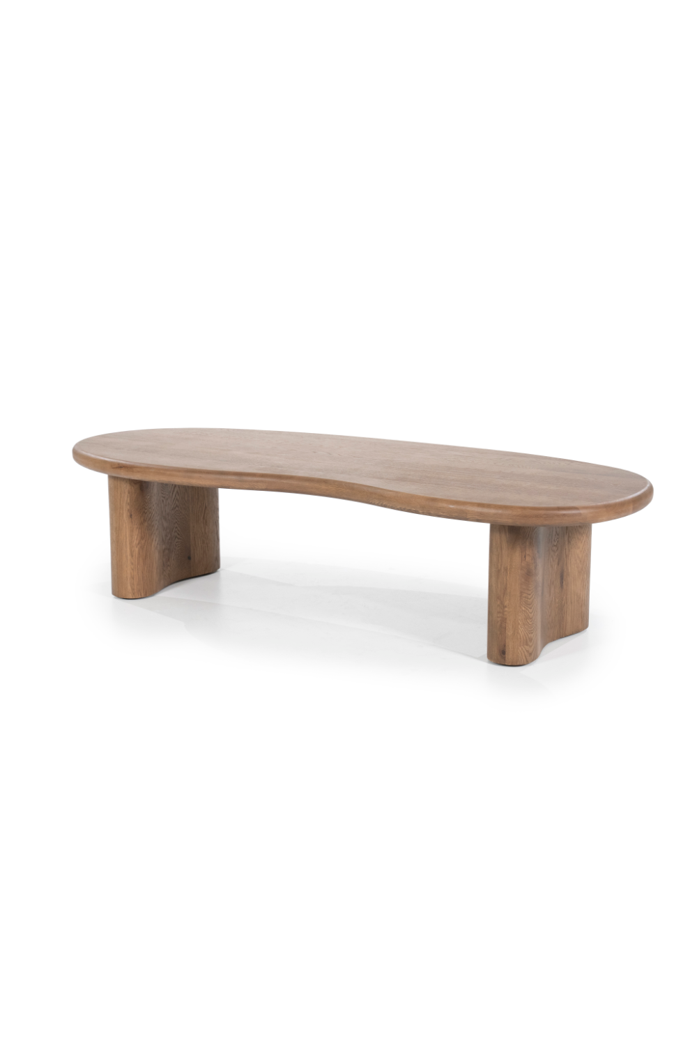 Table basse en chêne en forme de haricot