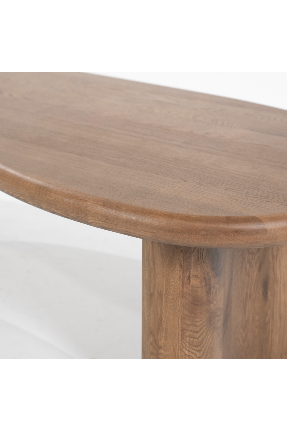 Table basse en chêne en forme de haricot