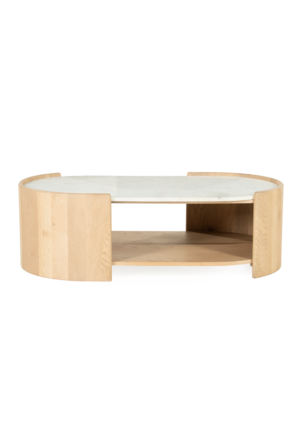 Table basse ovale en marbre blanc