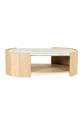 Table basse ovale en marbre blanc