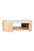 Table basse ovale en marbre blanc
