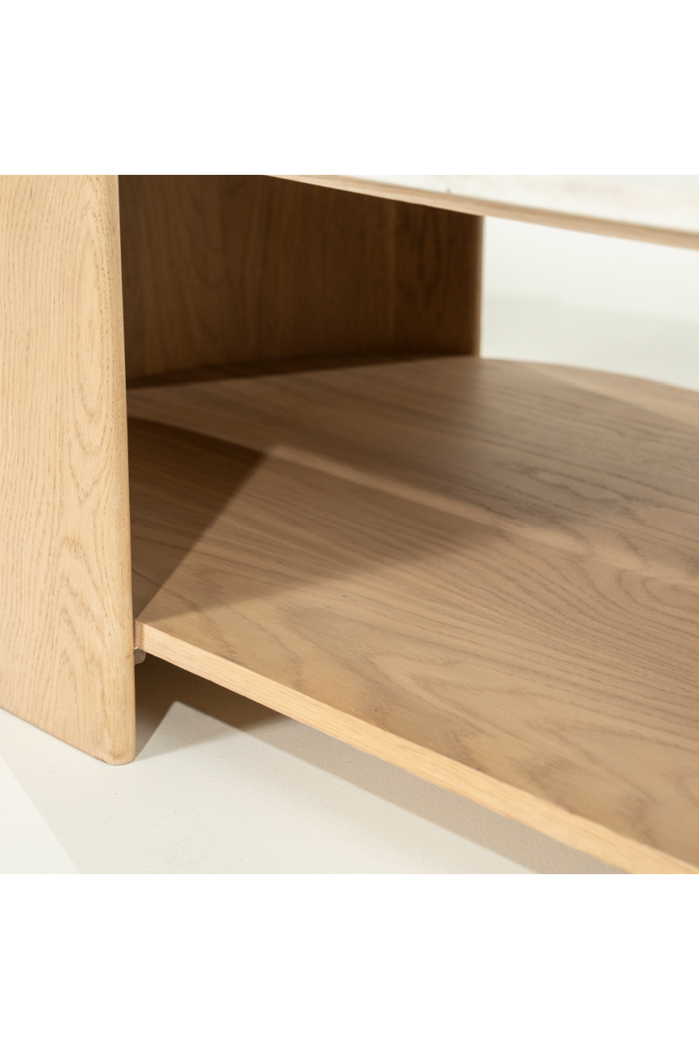 Table basse ovale en marbre blanc