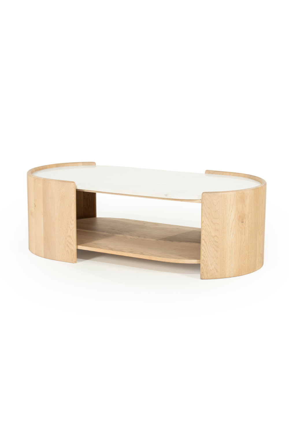 Table basse ovale en marbre blanc