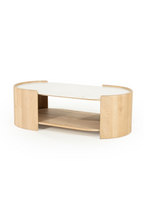 Table basse ovale en marbre blanc