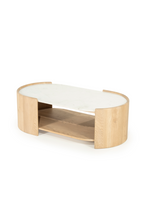 Table basse ovale en marbre blanc