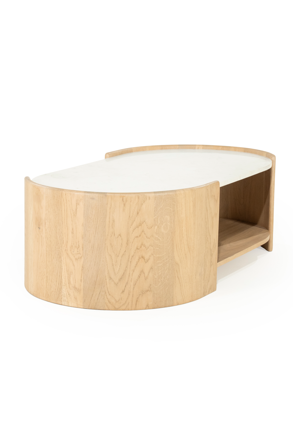 Table basse ovale en marbre blanc