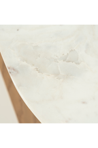 Table basse ovale en marbre blanc