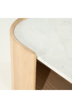Table basse ovale en marbre blanc