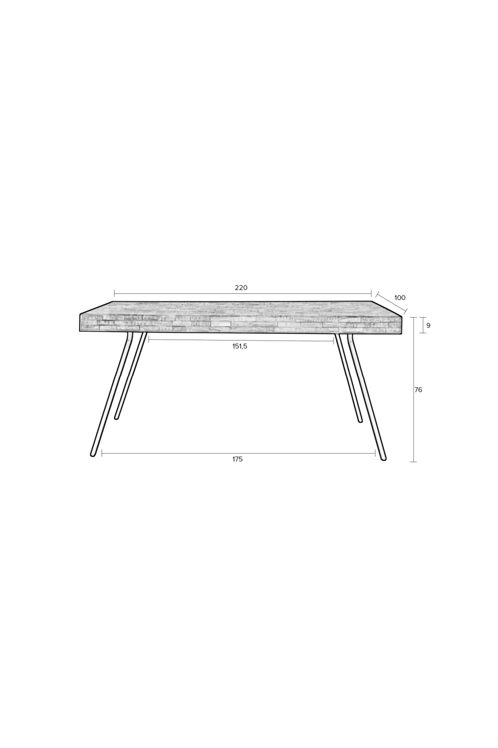 Table de salle à manger en teck noir