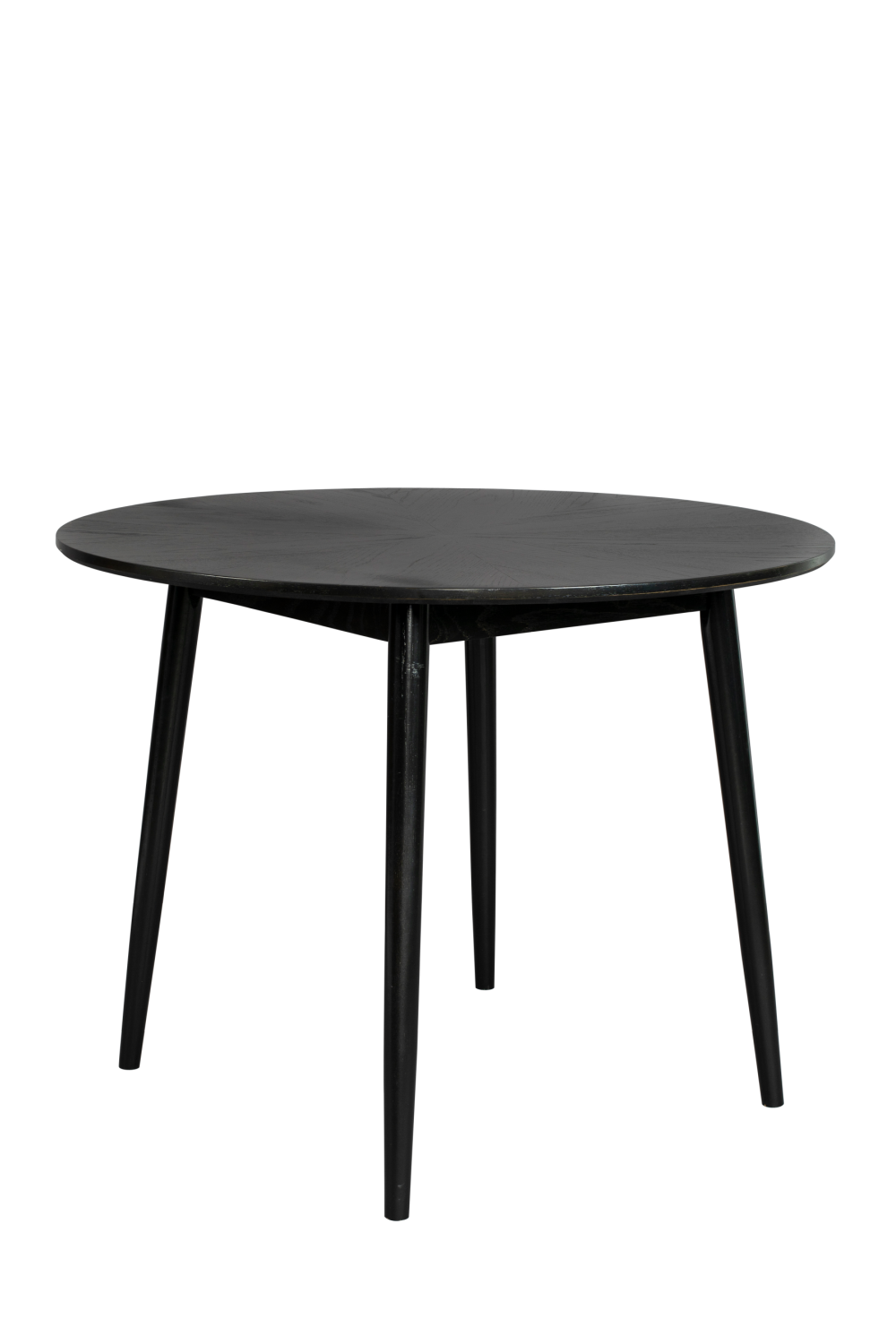 Table à manger ronde en bois noir