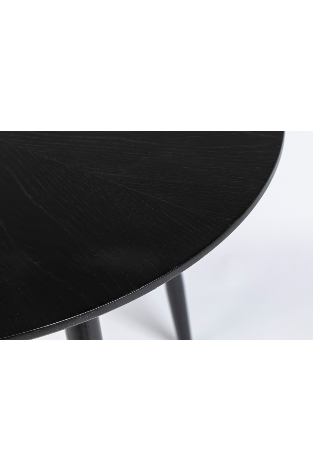Table à manger ronde en bois noir