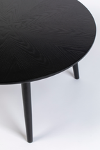 Table à manger ronde en bois noir