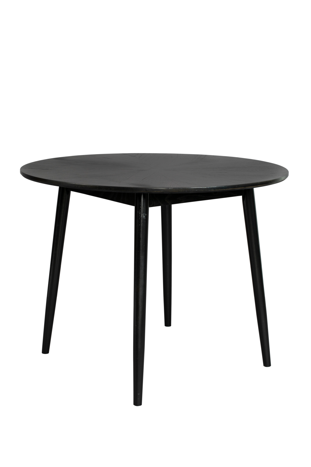 Table à manger ronde en bois noir
