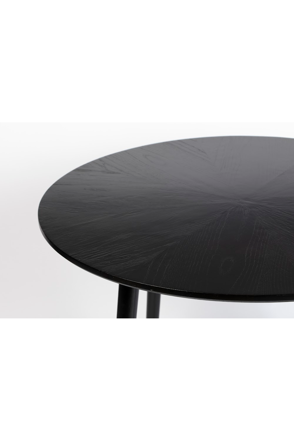 Table à manger ronde en bois noir