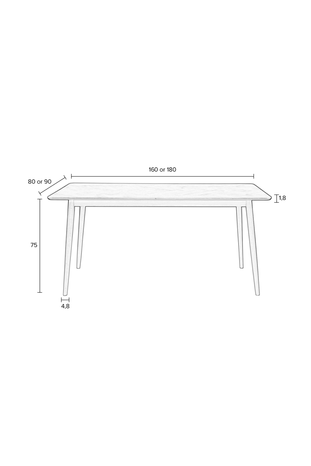 Table à manger rectangulaire noire
