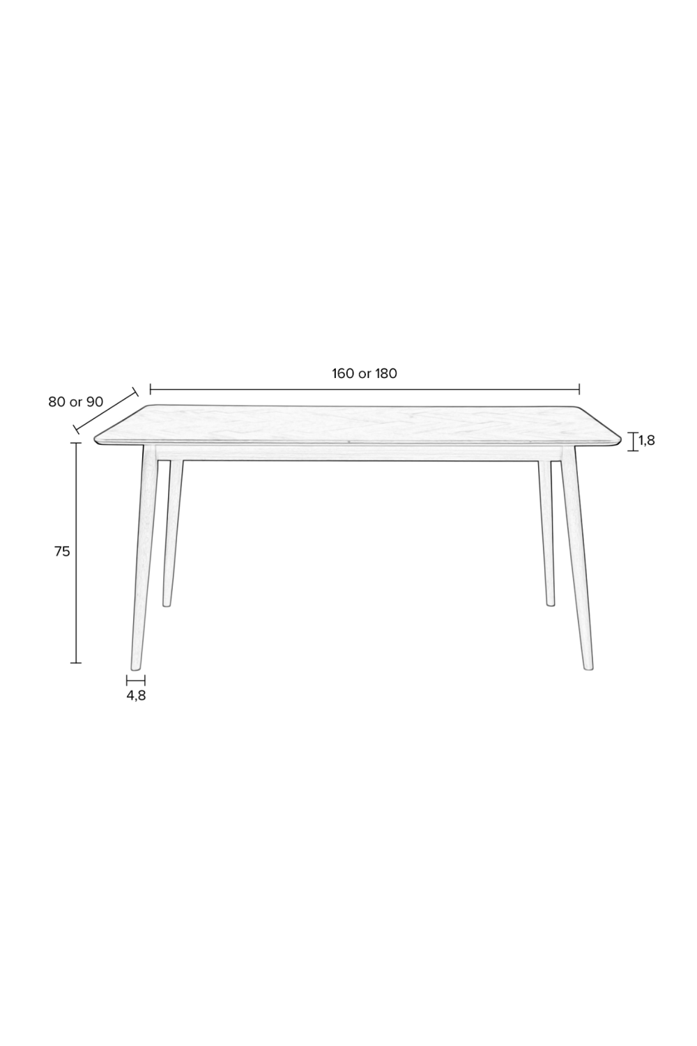 Table à manger rectangulaire noire