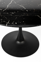Table de salle à manger à pied central avec finition marbre