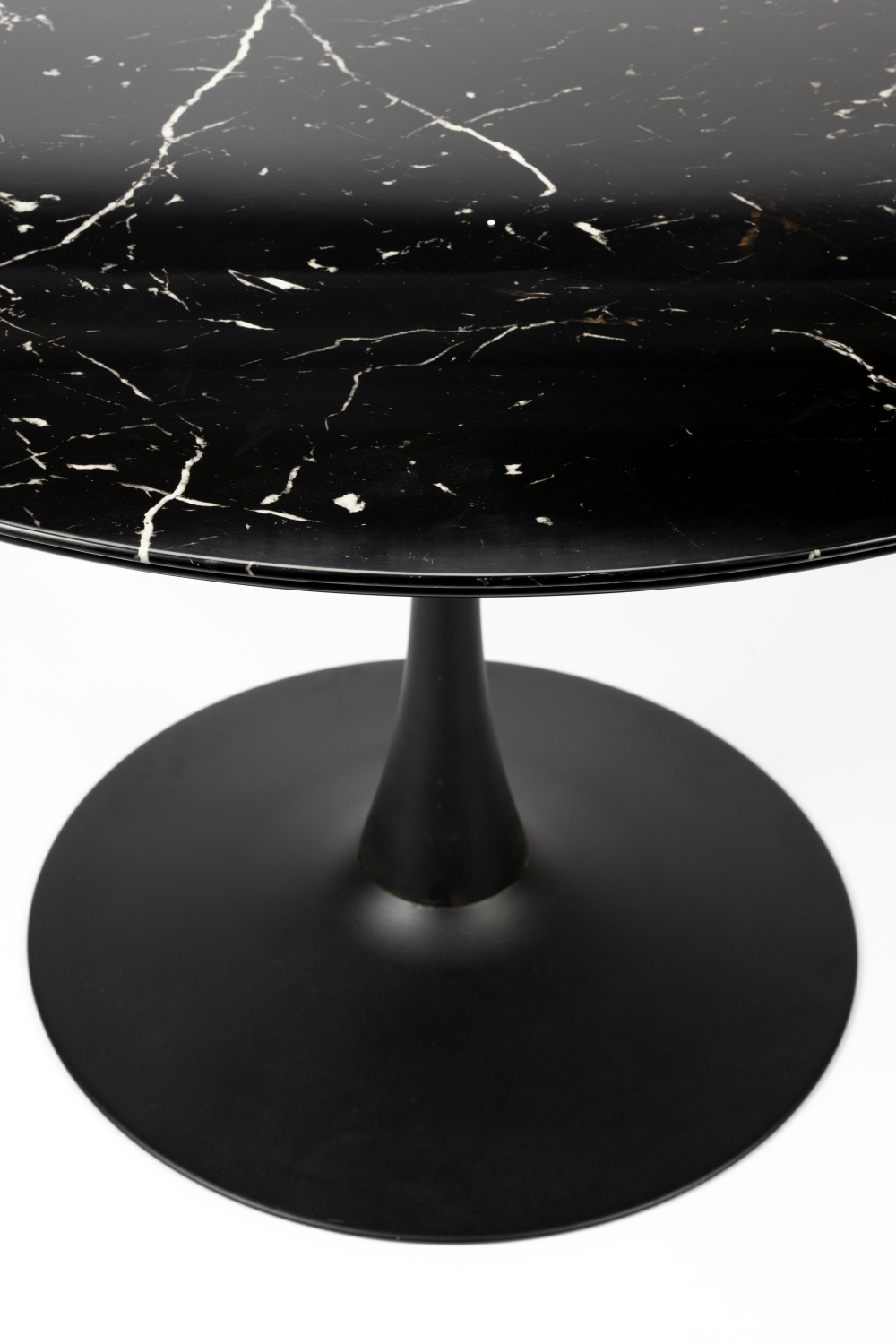 Table de salle à manger à pied central avec finition marbre