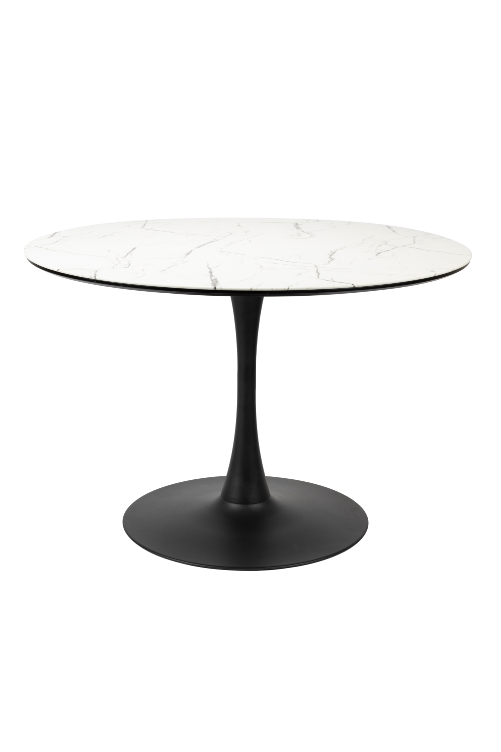 Table de salle à manger à pied central avec finition marbre