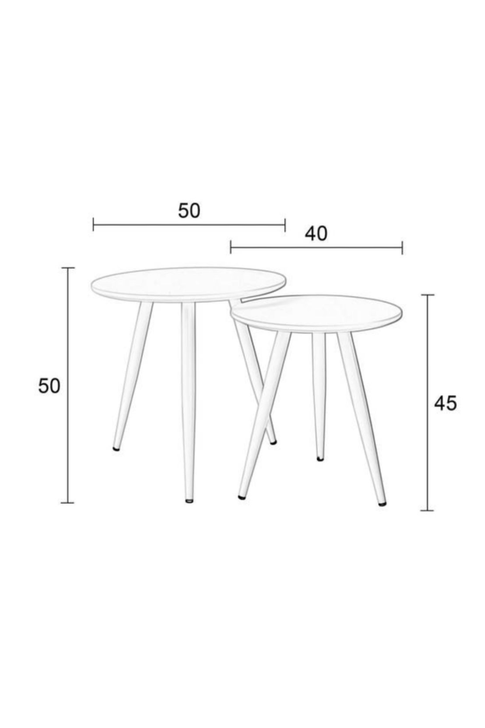 Tables d'appoint en bois à 3 pieds (2)