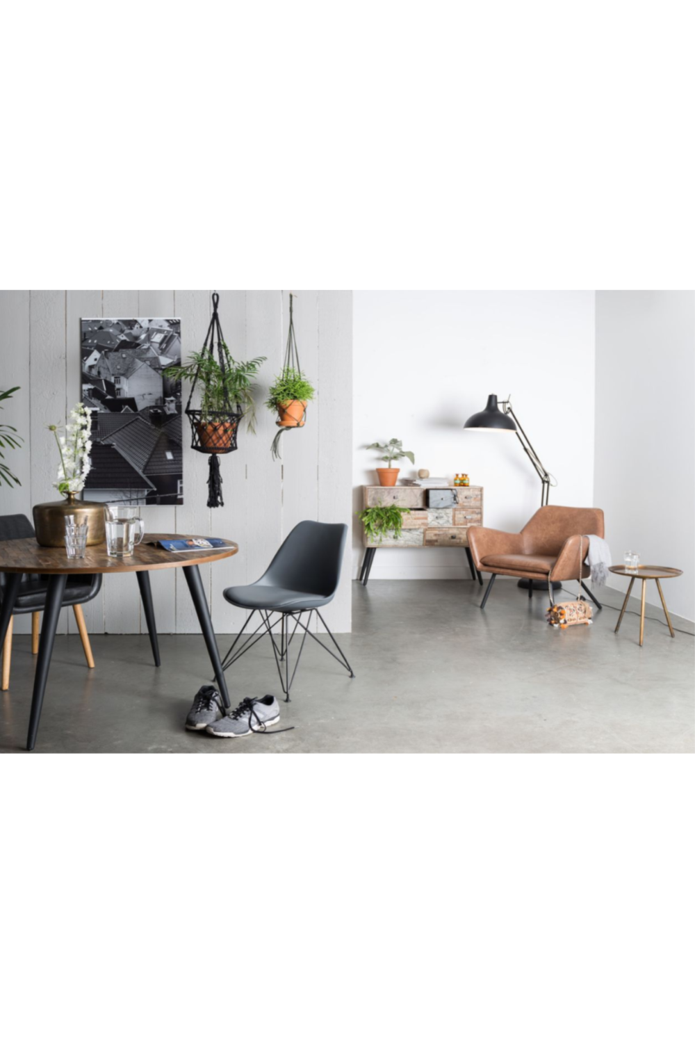 Table d'appoint trépied en cuivre