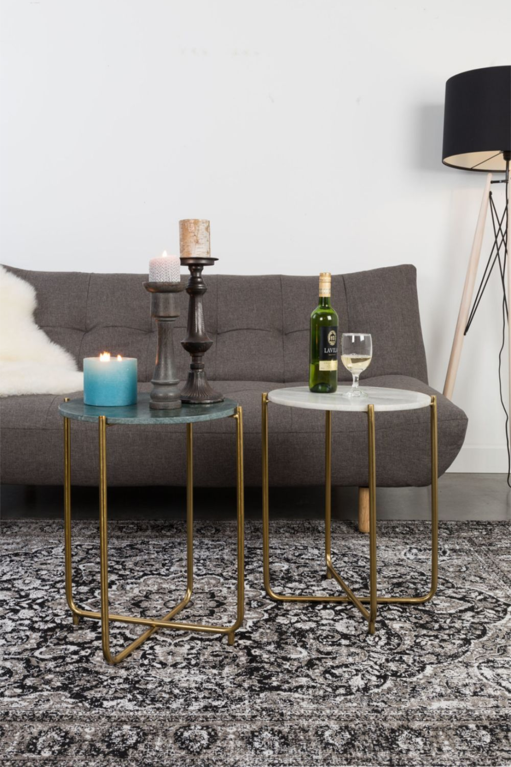 Table d'appoint en marbre vert