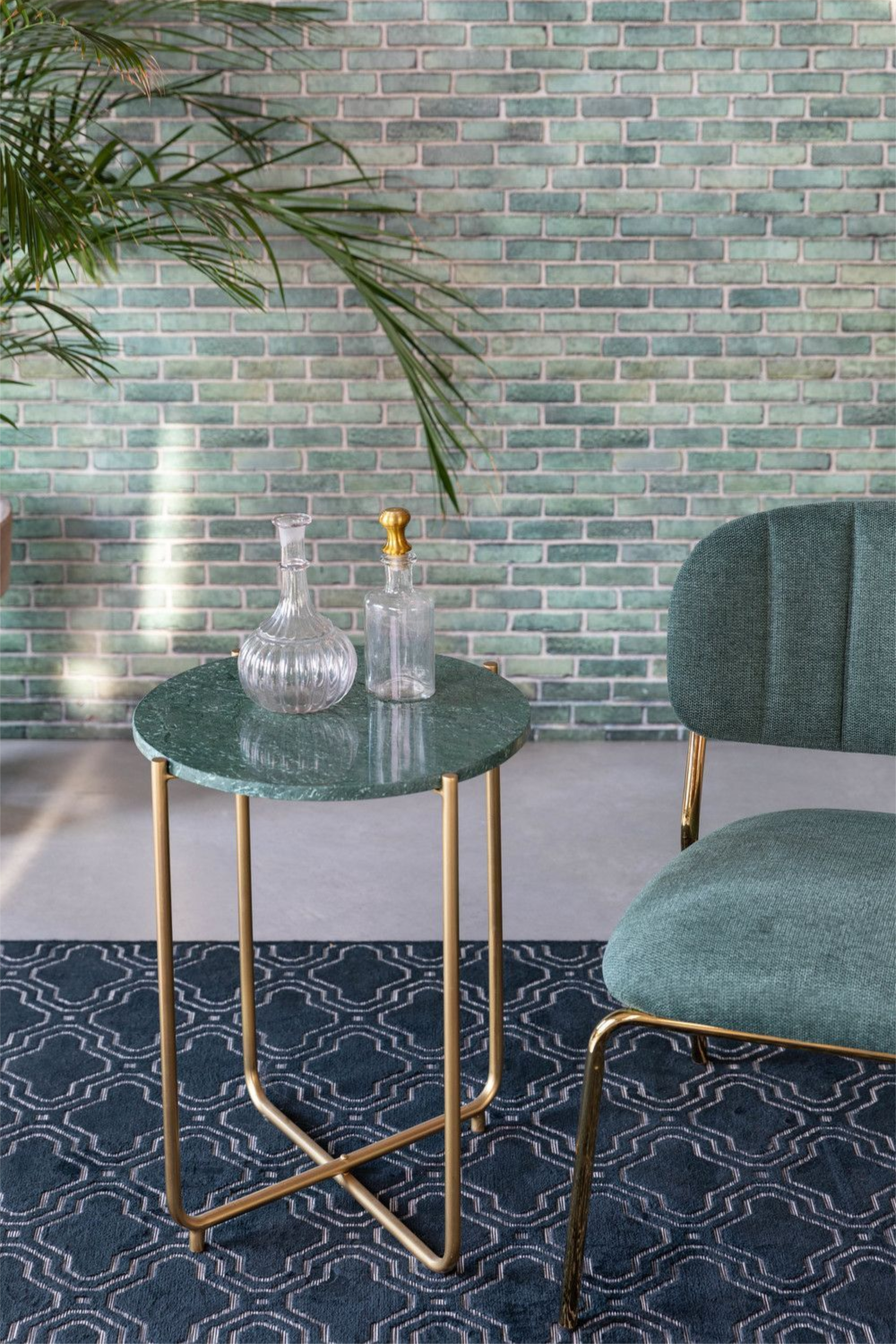 Table d'appoint en marbre vert