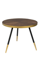 Table basse à rebord doré