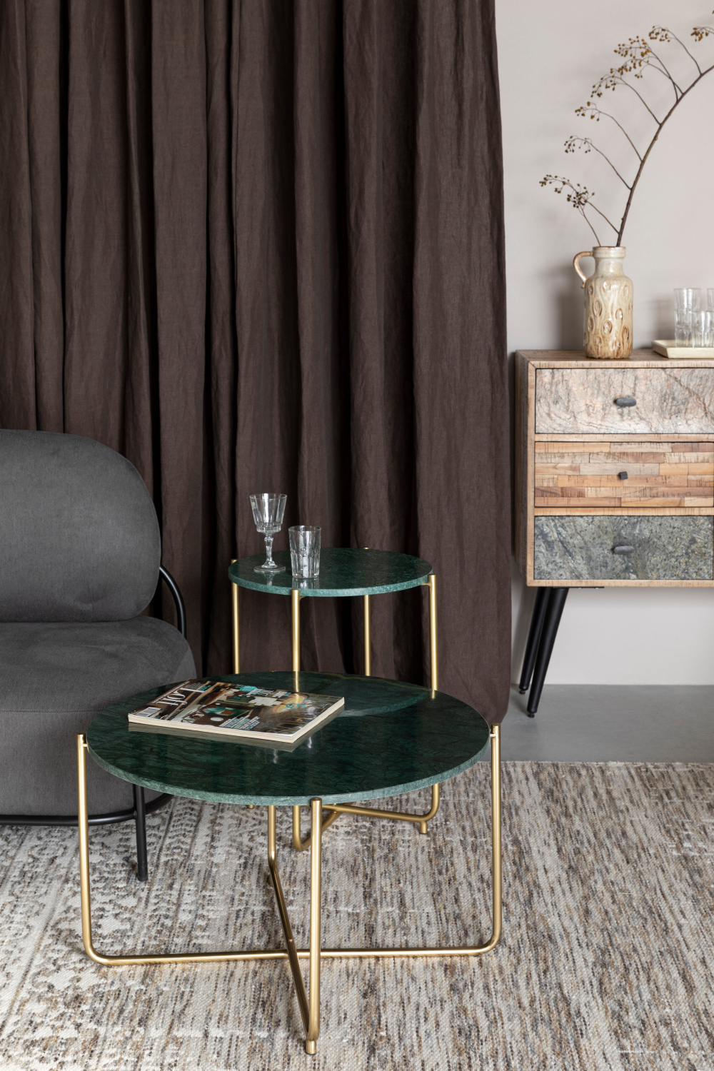 Table basse ronde en marbre