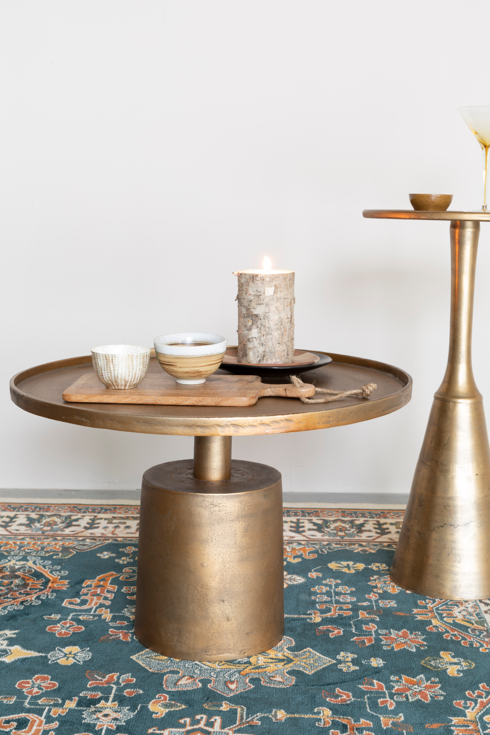 Table basse ronde en aluminium
