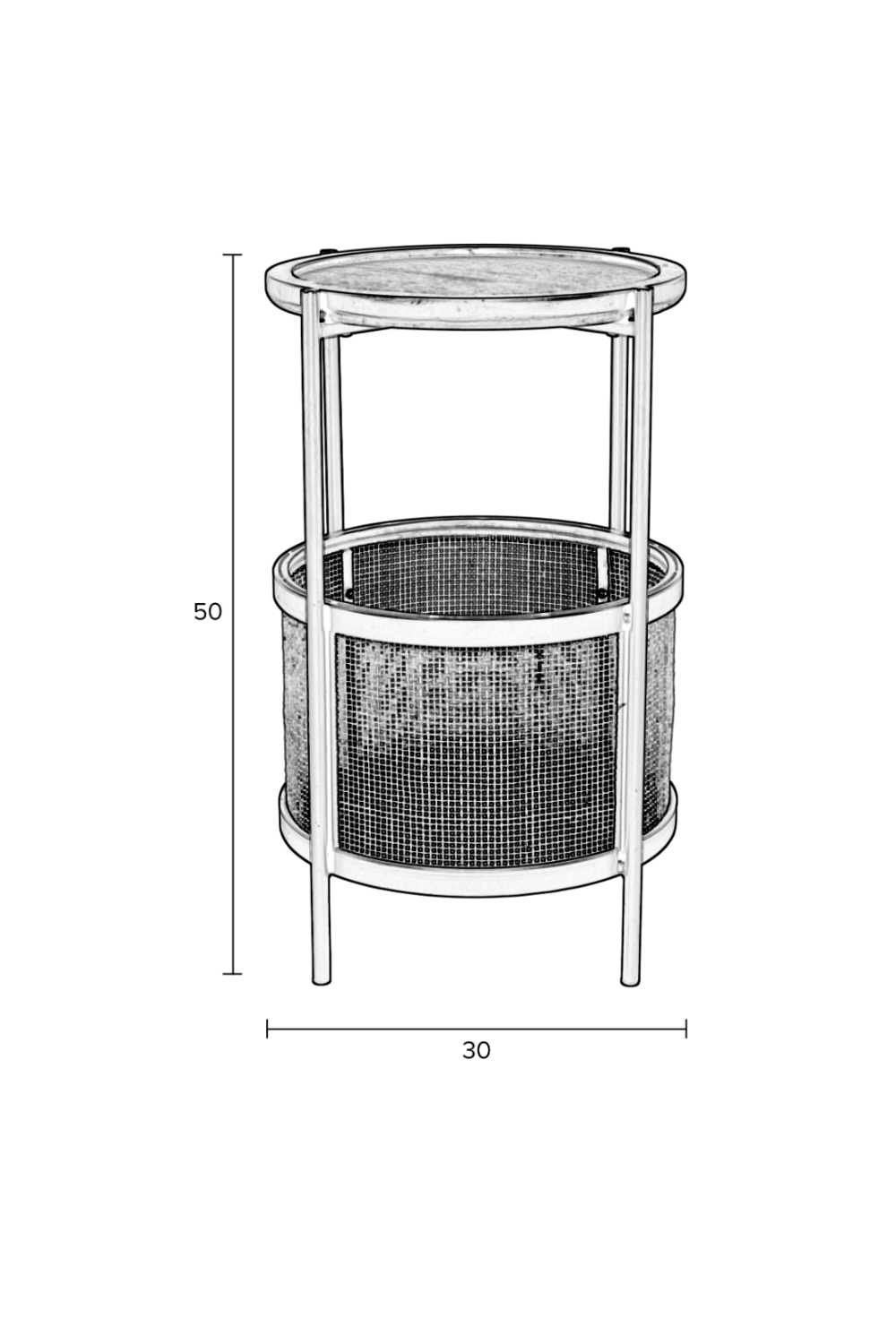 Table d'appoint avec accents en rotin