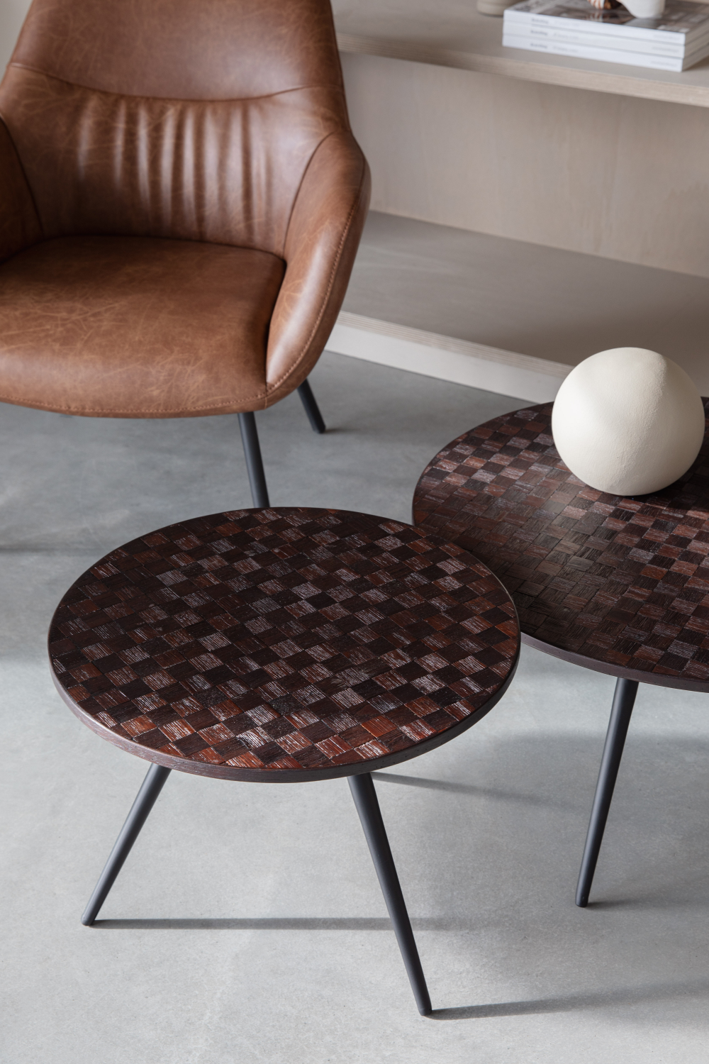 Table basse ronde en teck (2)